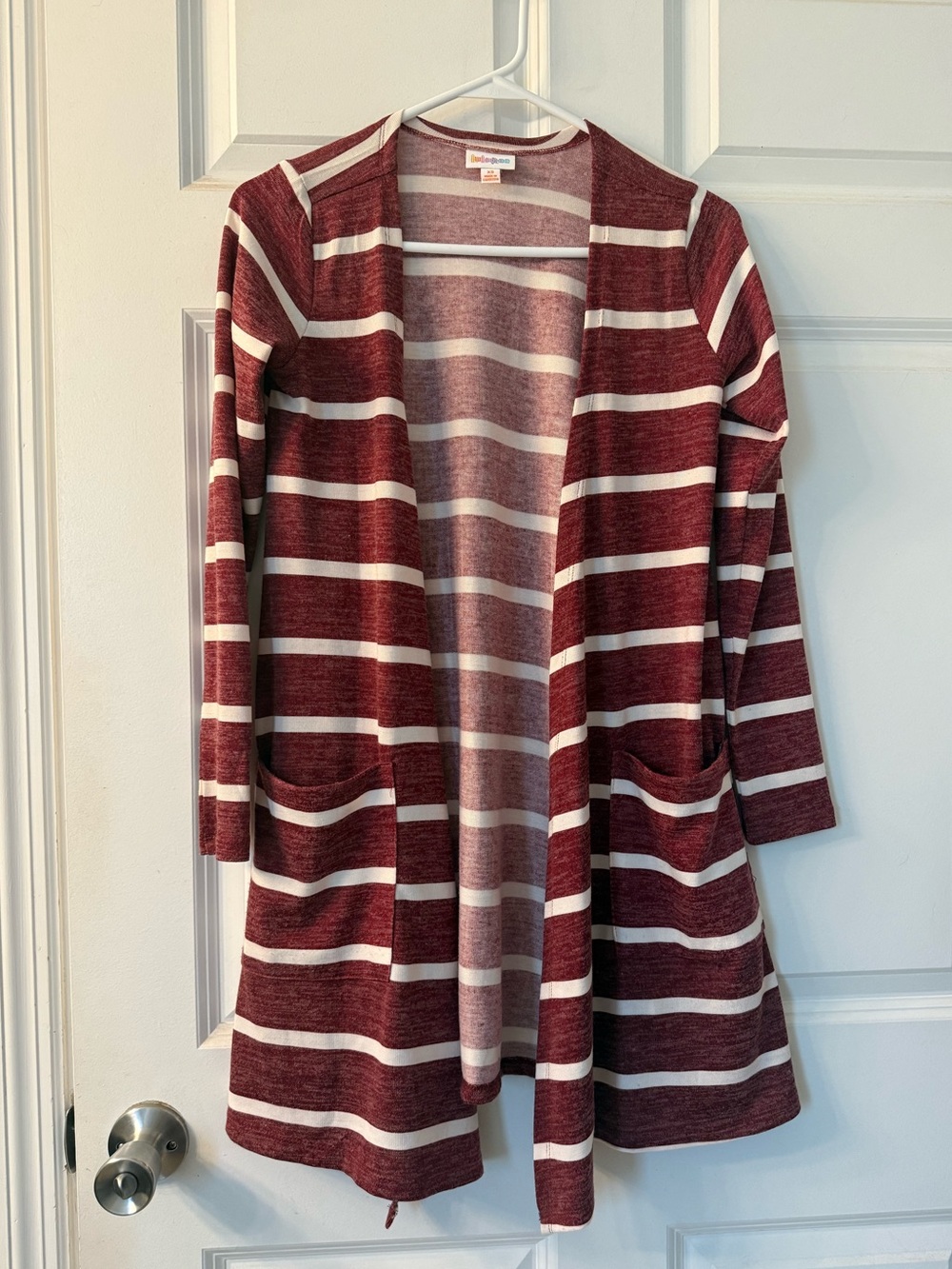 Lularoe Women’s Striped Open-Front Cardigan
